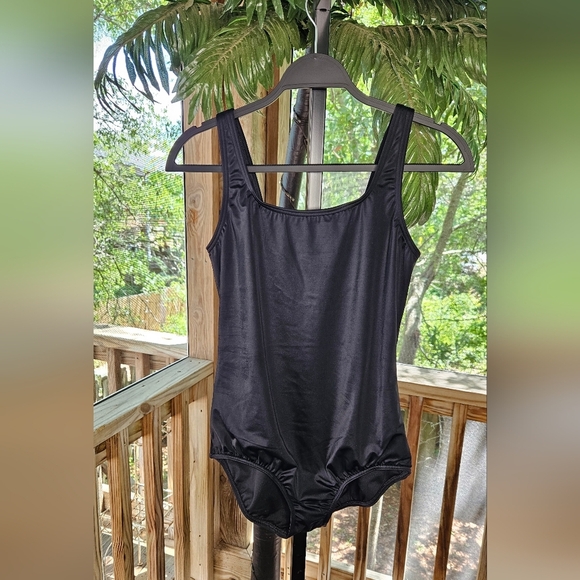 Lands End Black Full Piece Swimsuit - Size 12 - Picture 2 of 7